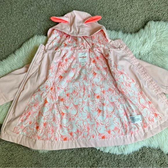 Bunny Rabbit Lined Raincoat with Ears | 2T | Cat & Jack - Picture 3 of 11